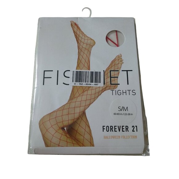 Forever 21 Halloween Collection Women's S/M Orange Fishnet Tights New In Package - Picture 1 of 4